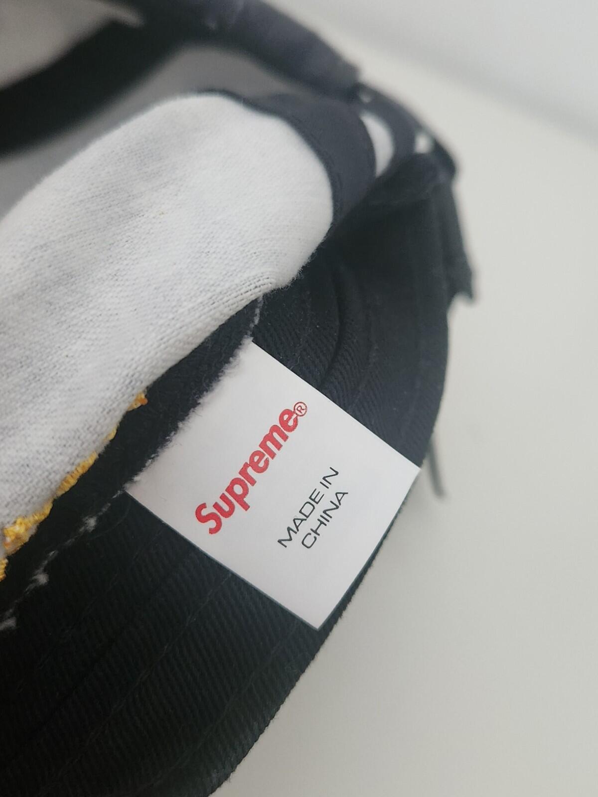 SS22 Supreme Military Camp Cap Hat Box logo Black Prym1 Camo