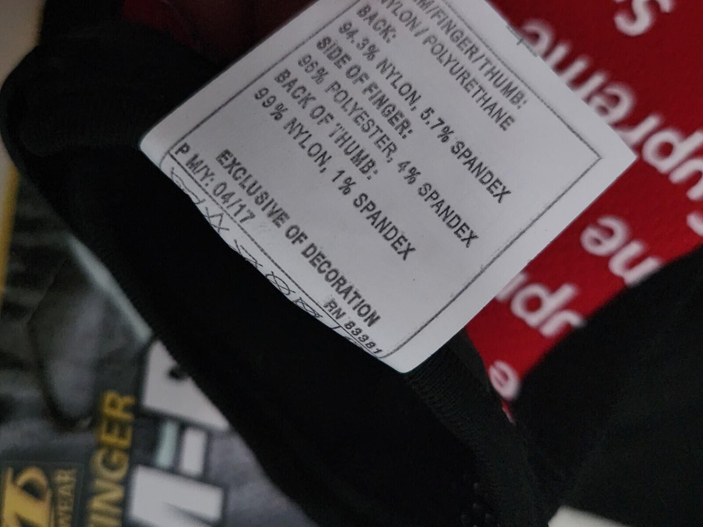 SS17 Supreme Mechanix Original Work Gloves Rot Größe M US 9 EU 8