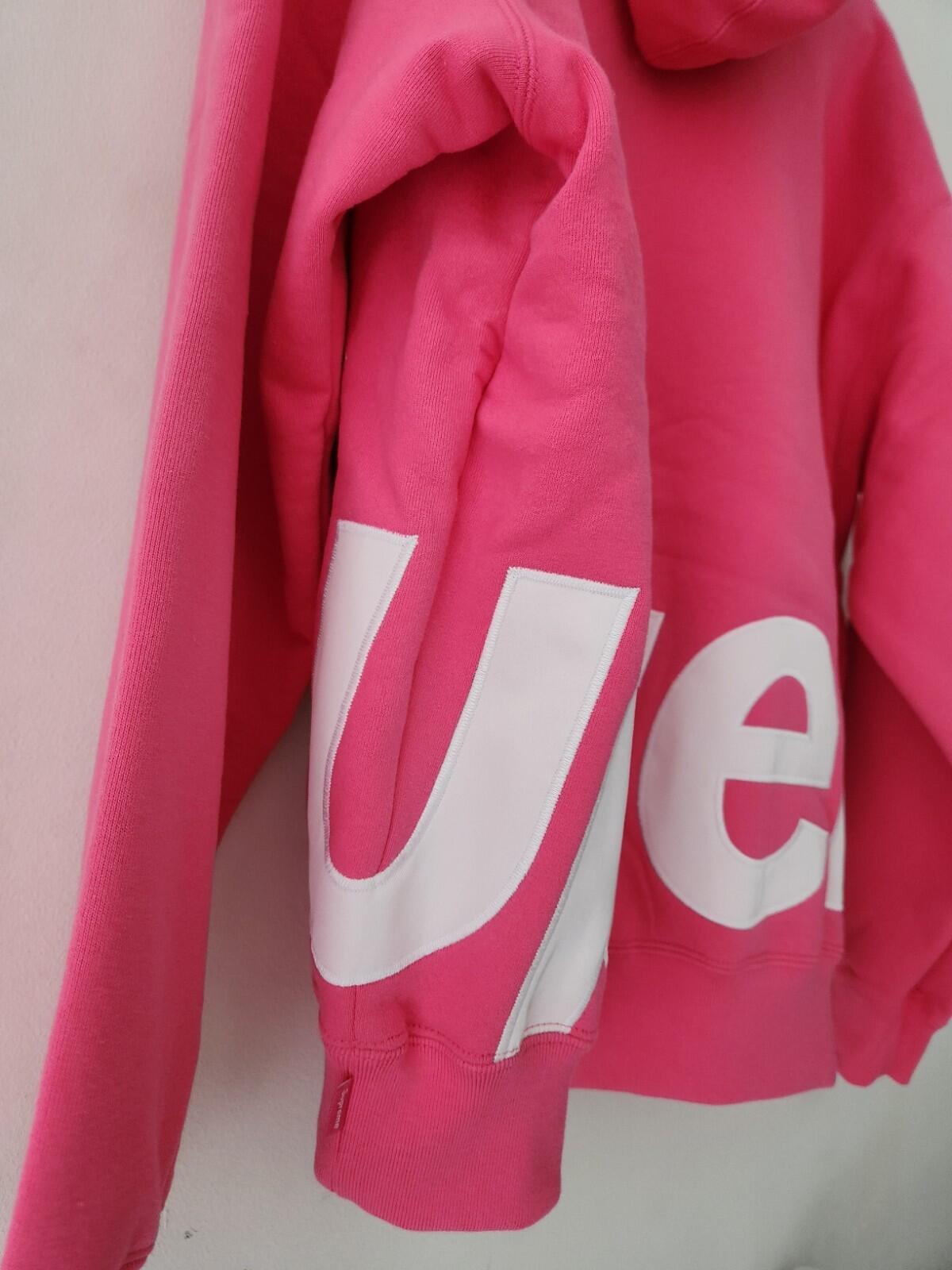 SS25 Supreme Big Logo Zip Up Hooded Sweatshirt Magenta Size L