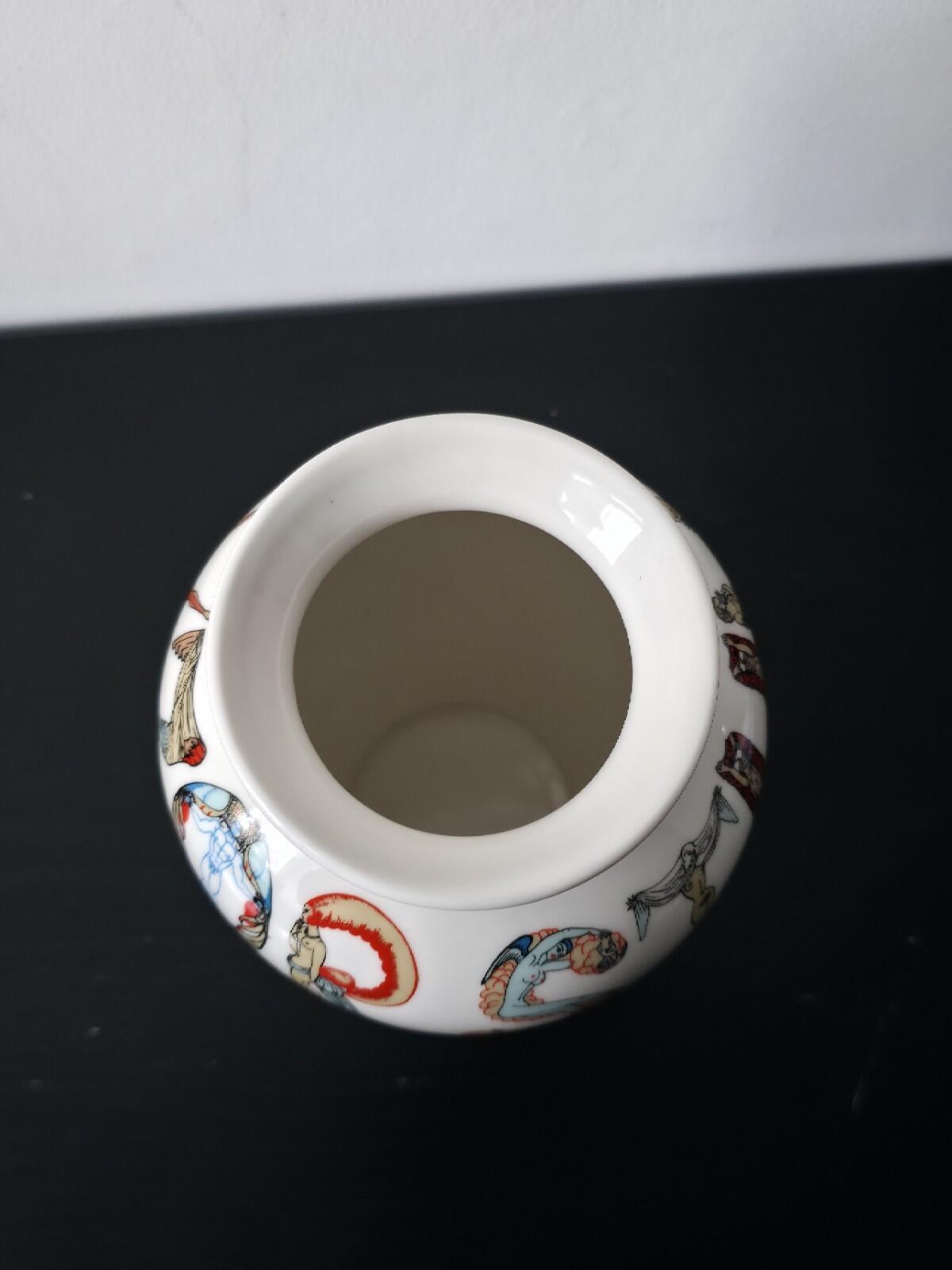 SS18 Supreme Alphabet Ceramic Vase White Artwork by Erte. ©Sevenarts, Ltd.
