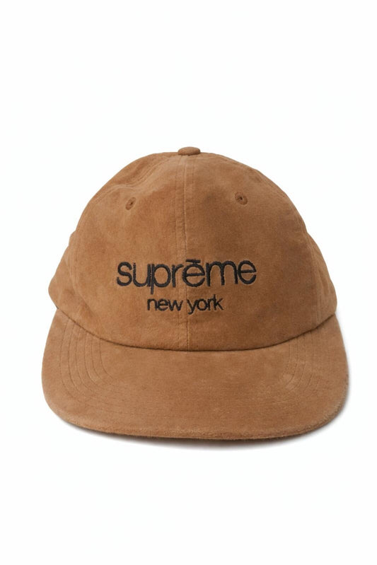 Gorra de 6 paneles con logo clásico de ante SS16 Supreme color tostado
