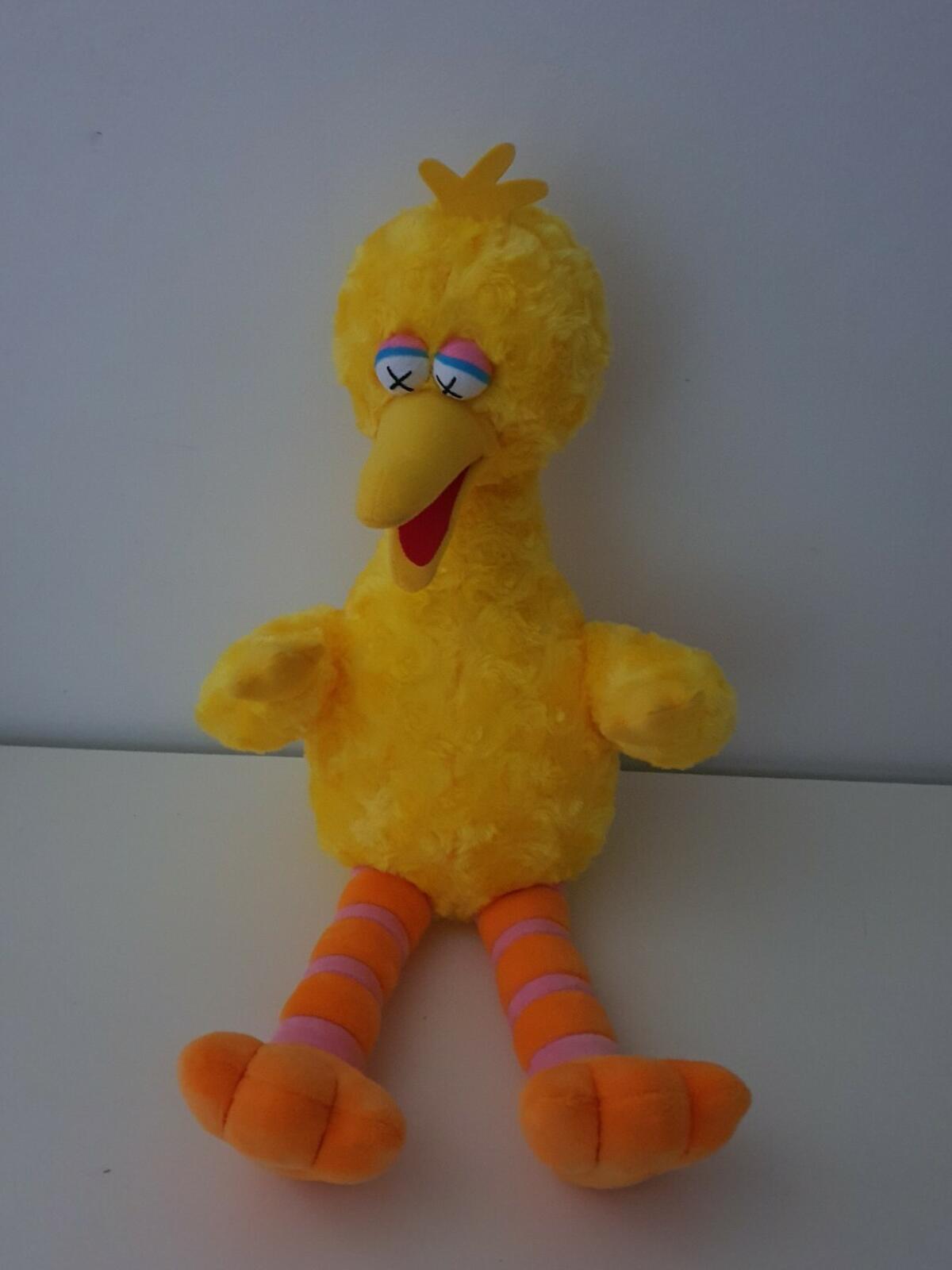 KAWS x Sesame Street UNIQLO yellow Big Bird Plush Toy Rare New with tags