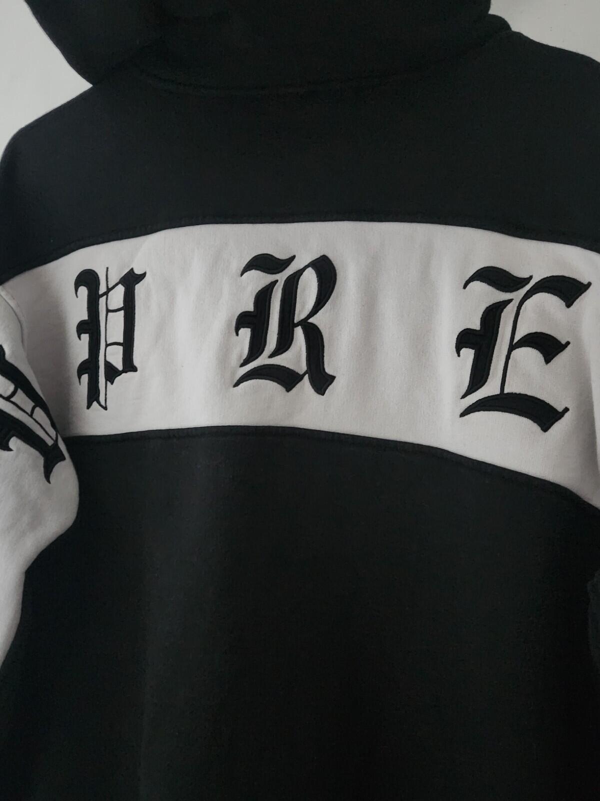 SS19 Supreme Split Old English Stripe Zip Up Hooded Sweatshirt L Large Hoodie