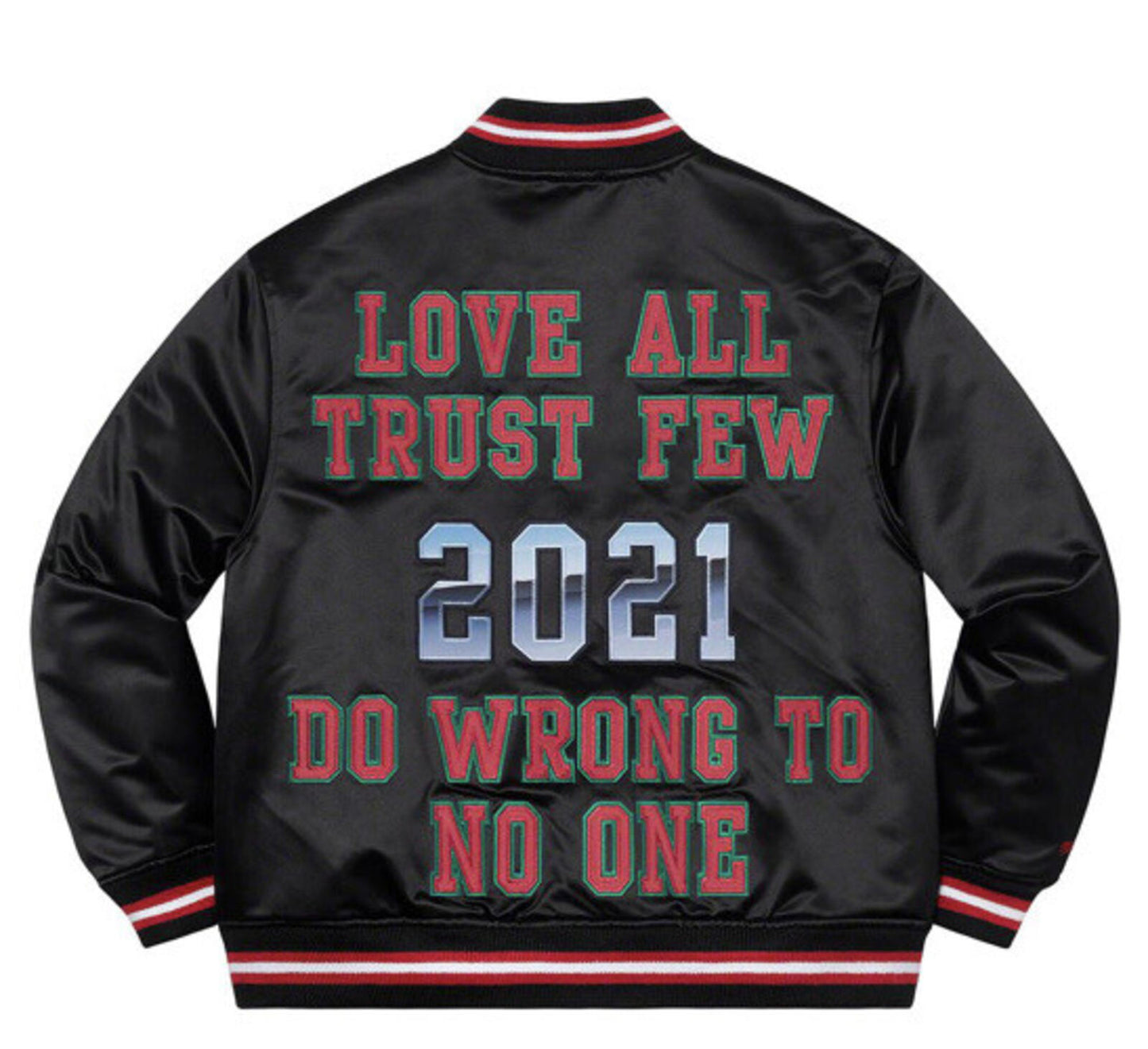 SS21 Supreme Mitchell & Ness varsity Satin jacket Black Size L large