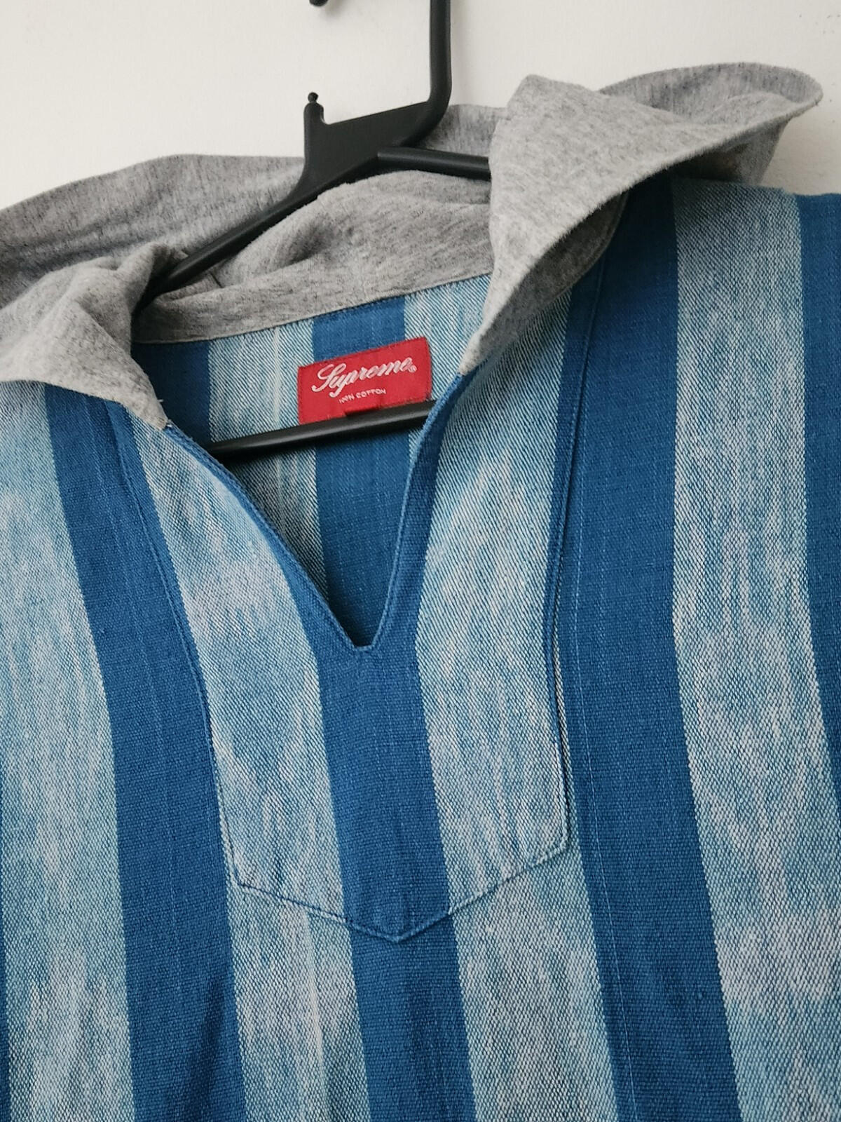 SS15 Supreme Hooded Andes Shirt Größe M Medium Blau Grau Oberteil