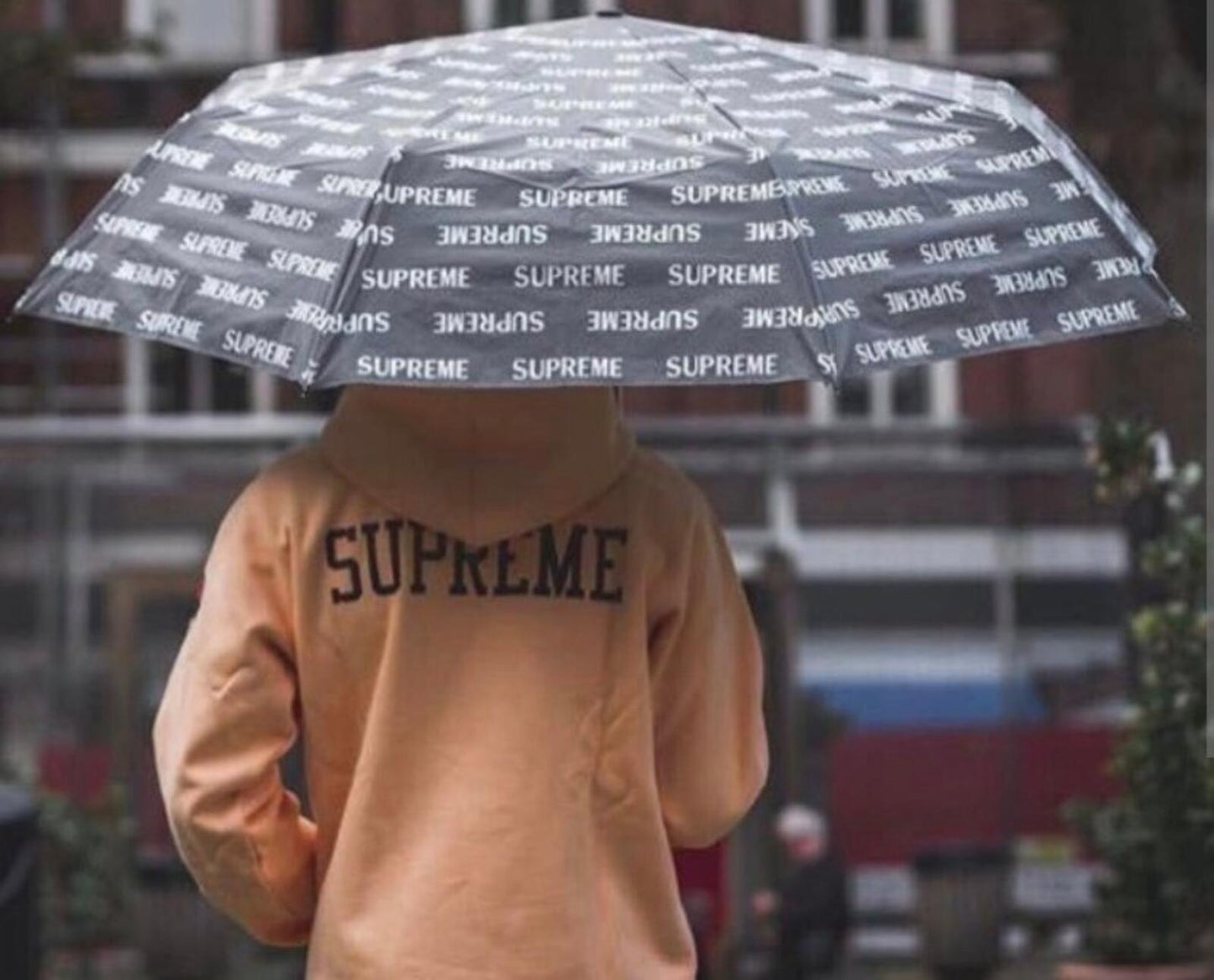 FW16 Supreme ShedRain reflective repeat umbrella Grey 54" Collapsible