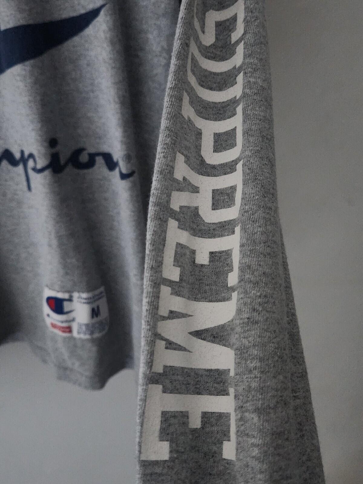 SS17 Supreme x Champion Grey L/S tee size M medium long sleeve T-shirt