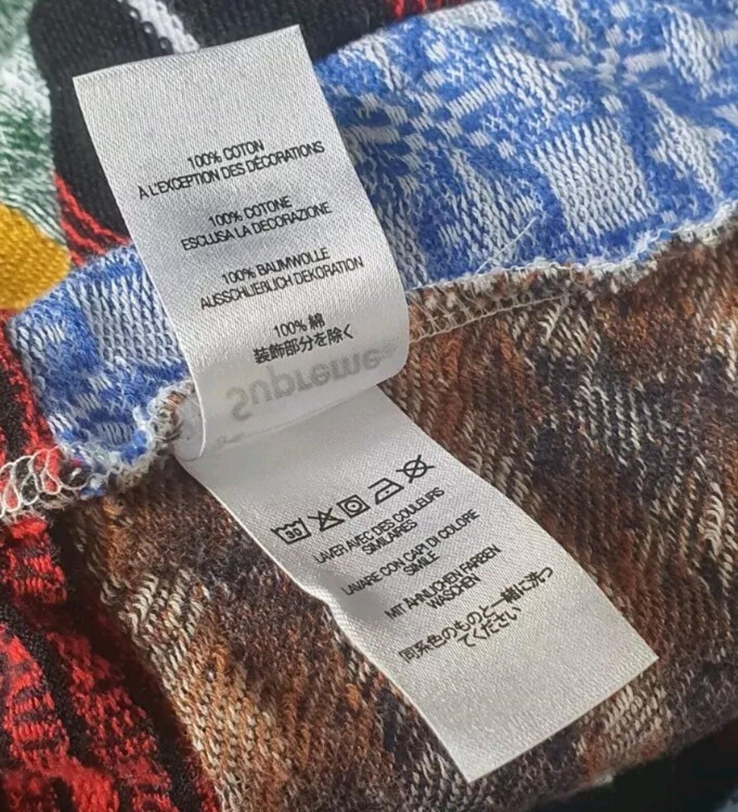 SS23 Supreme Patchwork Jacquard L/S top Jumper Crewneck Size XL 2XL XXL