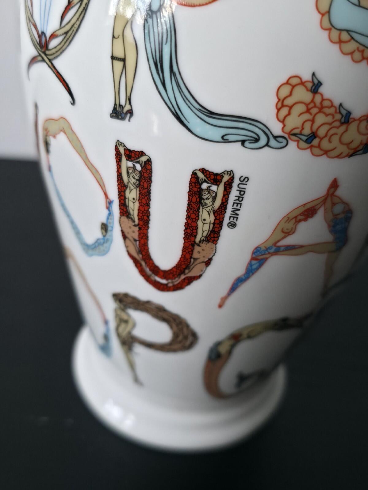 SS18 Supreme Alphabet Ceramic Vase White Artwork by Erte. ©Sevenarts, Ltd.