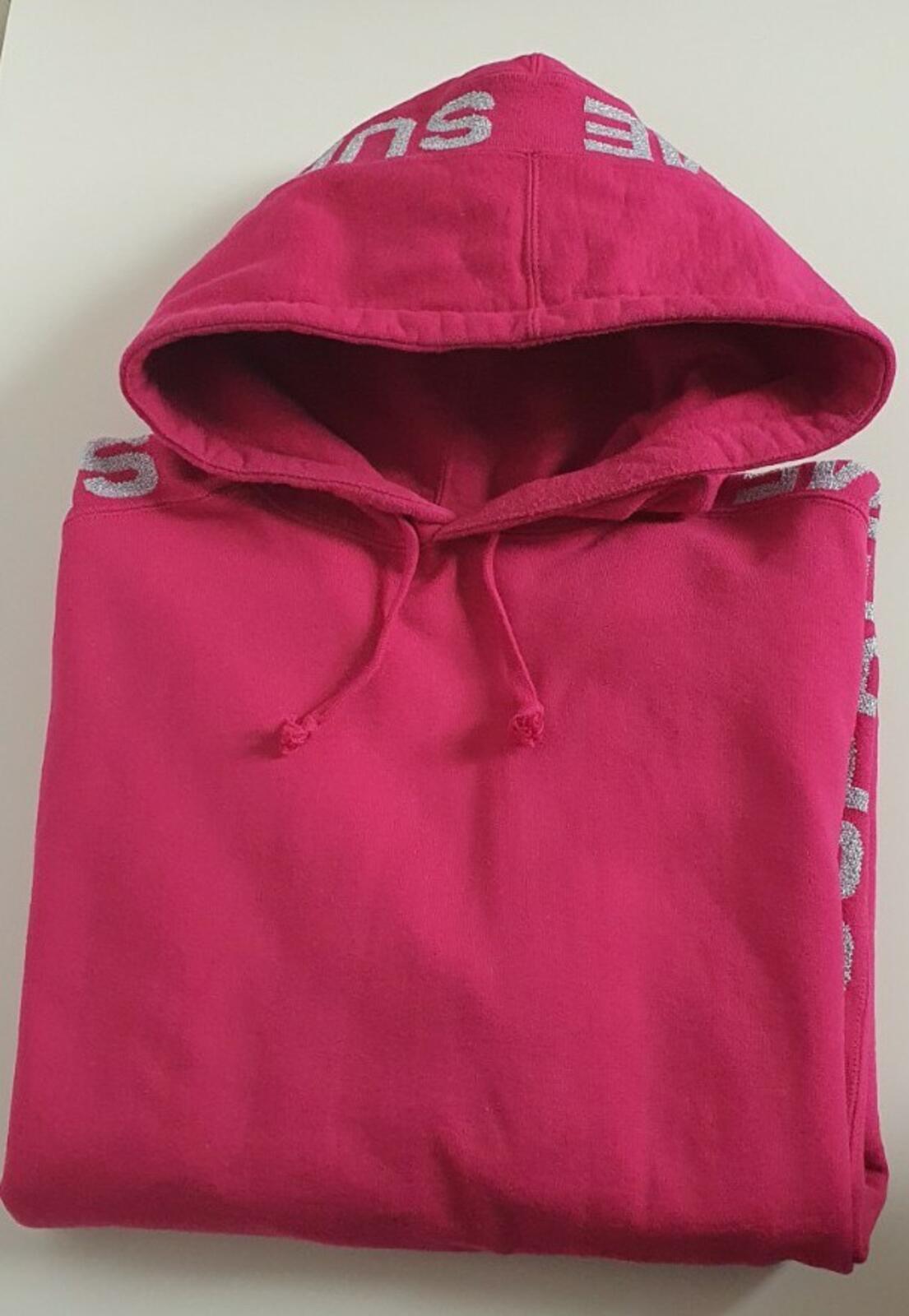 SS20 Supreme Metallic Rib Fuchsia Kapuzenpullover Größe XL Hoodie