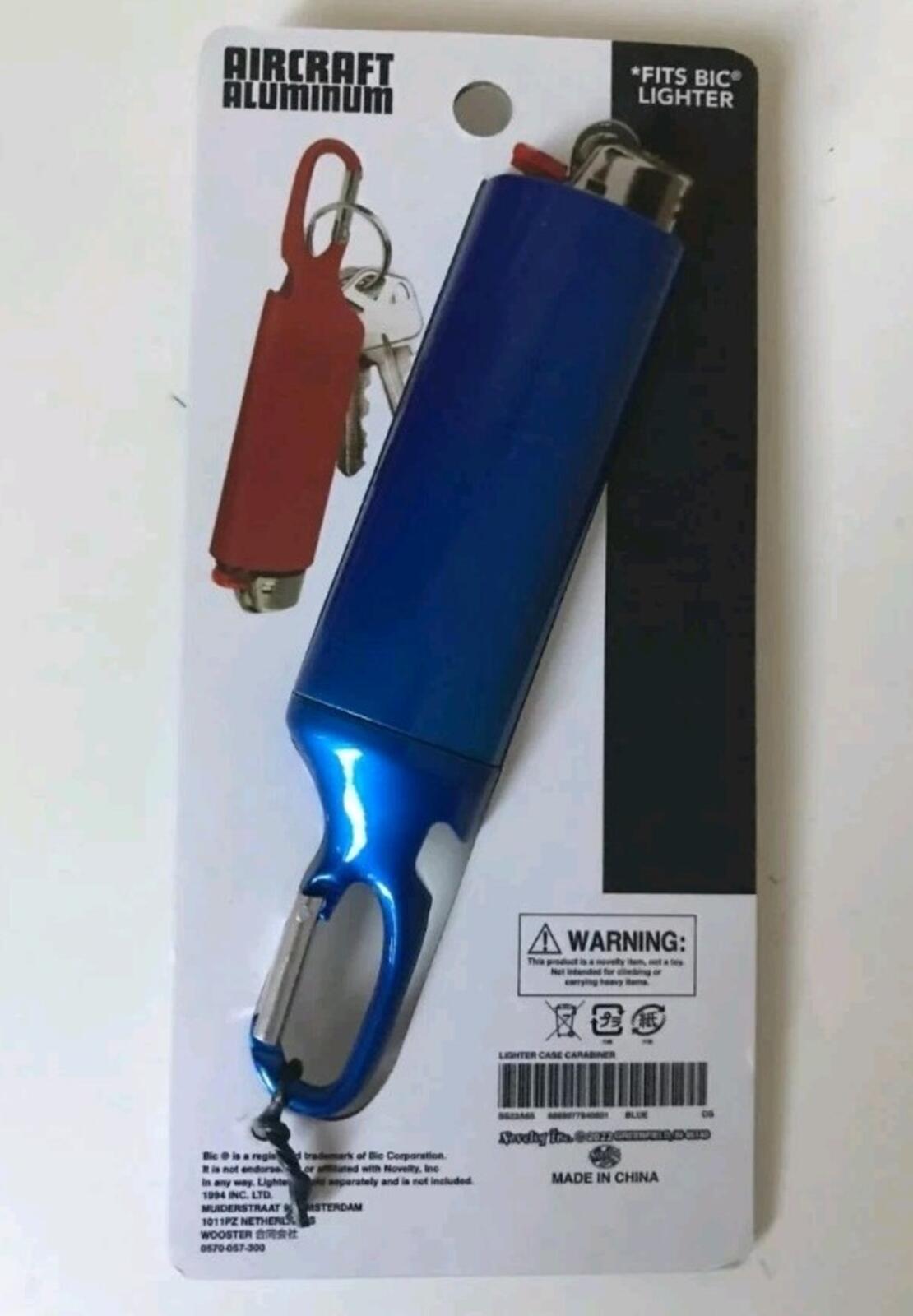 SS22 Supreme Lighter Case Carabiner Accessory Blue Aluminum Keychain Keyring