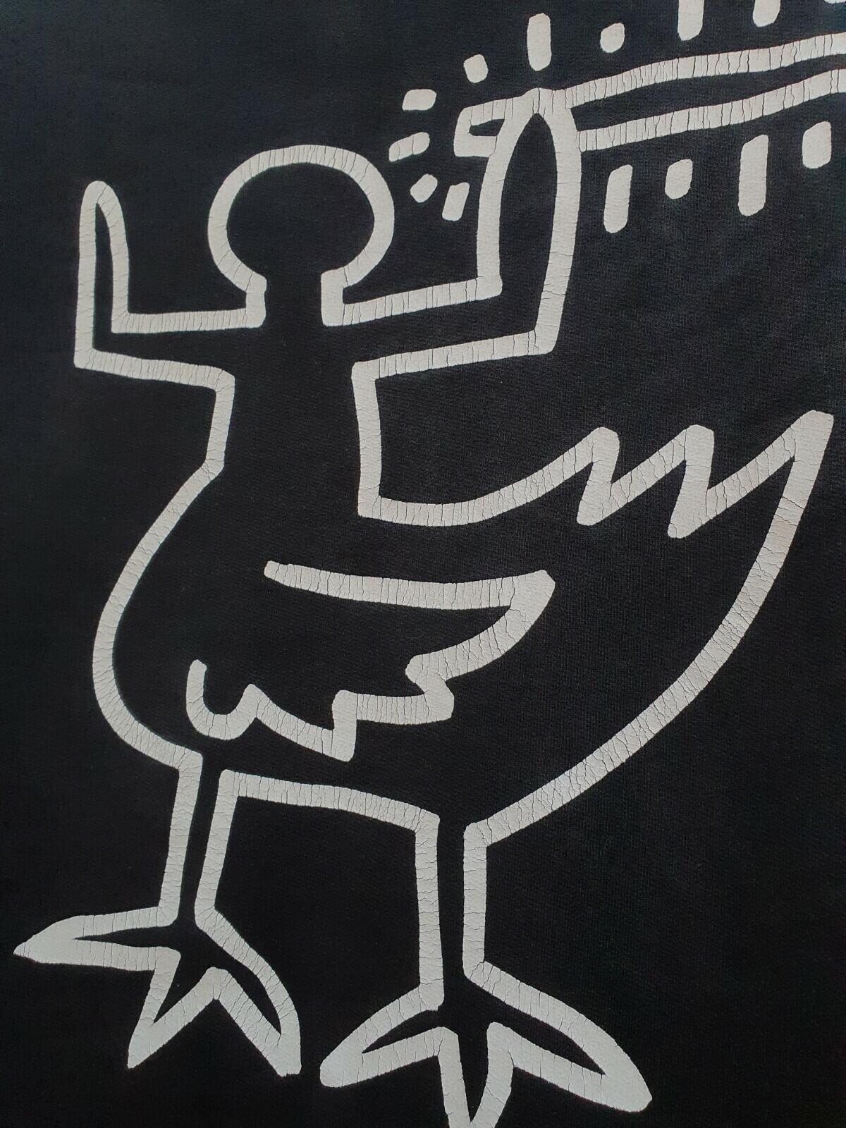 SS09 Supreme Malcolm McLaren Keith Haring Kapuzenpullover Schwarz Größe L