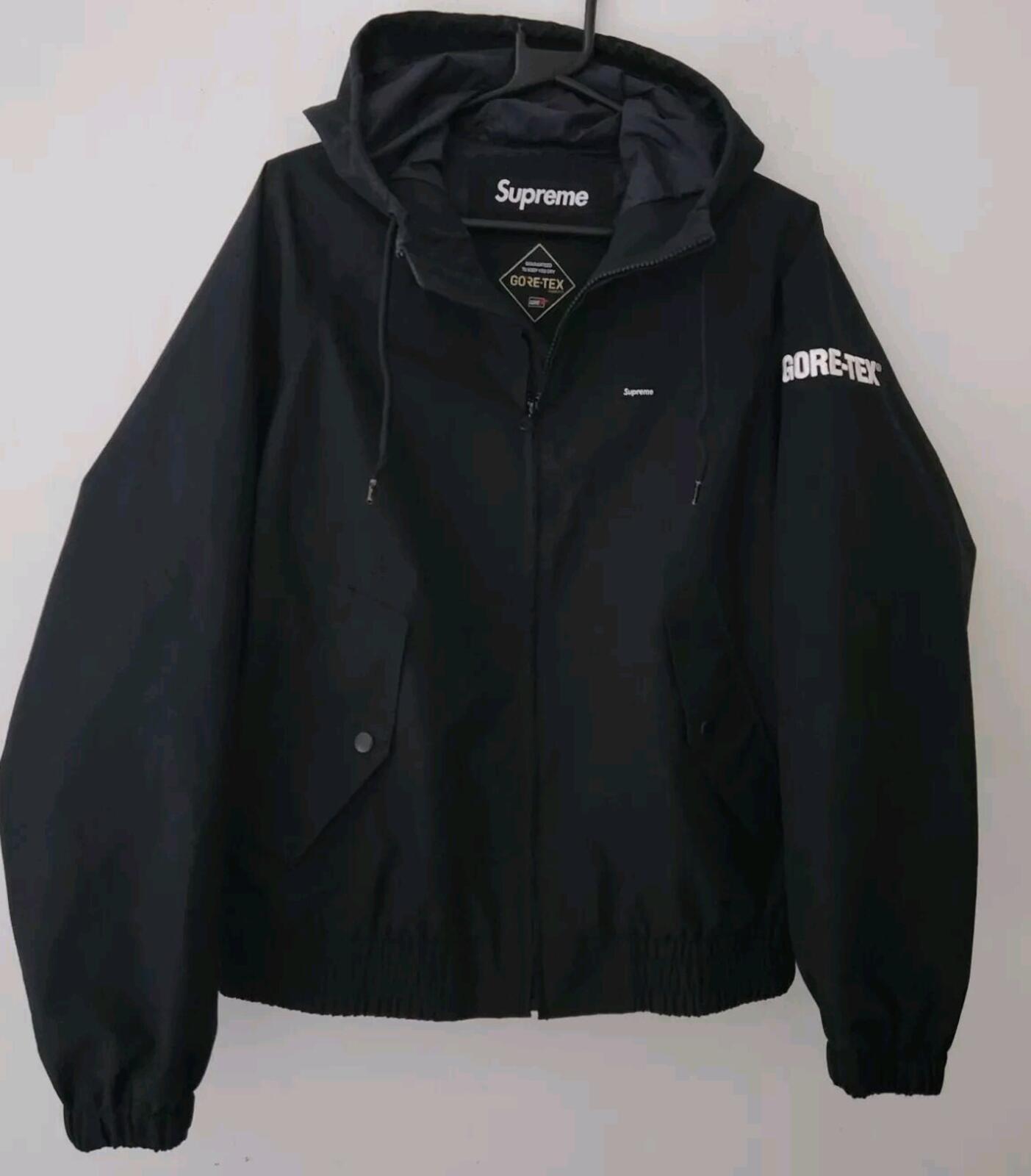 SS19 Supreme GORE-TEX Hooded Harrington Jacke Wasserdicht Atmungsaktiv Small Schwarz