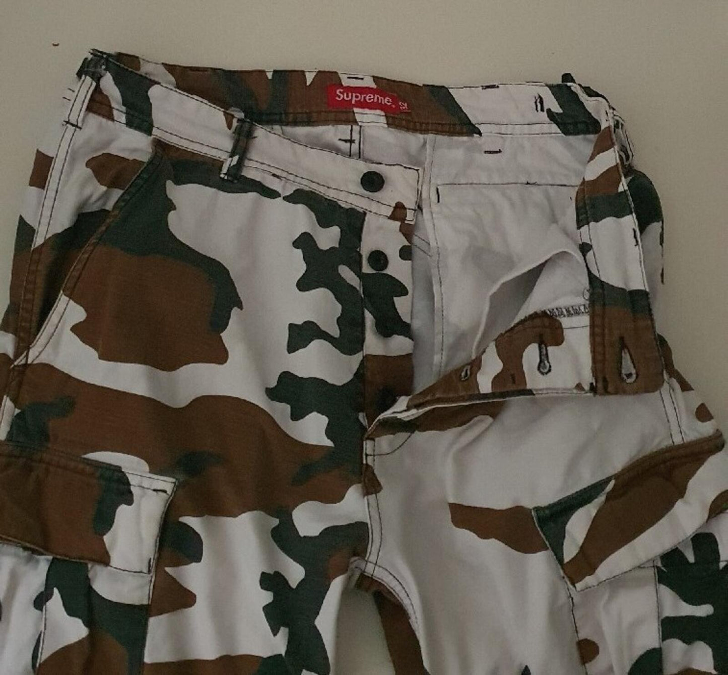 FW16 Supreme Cargo Pant Cow Camo Size 32