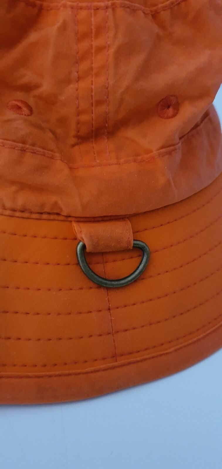 SS20 Supreme x Barbour Waxed Cotton Crusher Orange Bucket Hat Wasserabweisend M