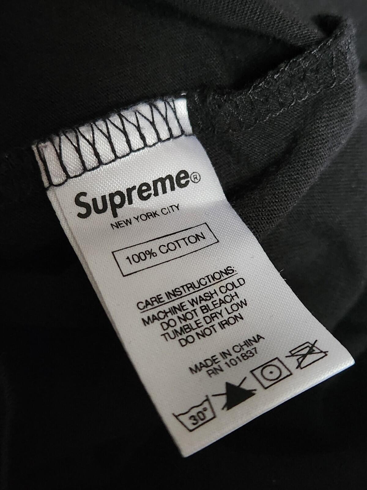 FW18 Supreme Scatter Ringer Tee size M medium Black White Logos T-shirt