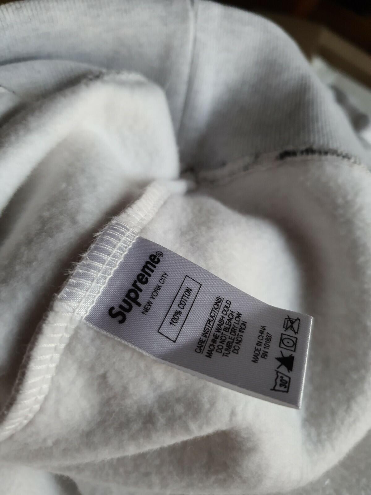 SS19 Supreme Rib Stripe Crewneck Ash Grey Size M