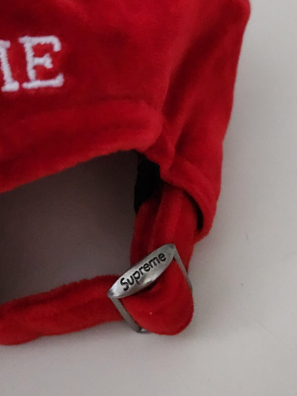 FW20 Supreme S Logo Velvet 6-panel Cap Red