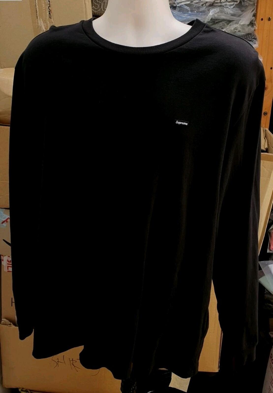 SS20 Supreme Small Box Logo L/S Camiseta Negra Talla XL