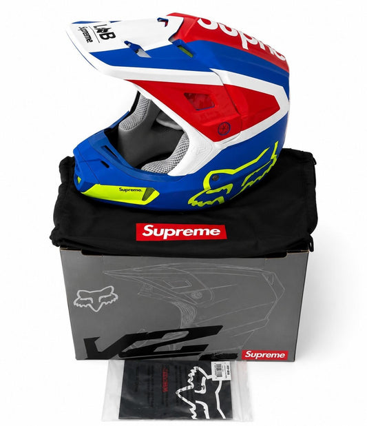 Casco de motocicleta multicolor SS18 Supreme x Fox Racing V2