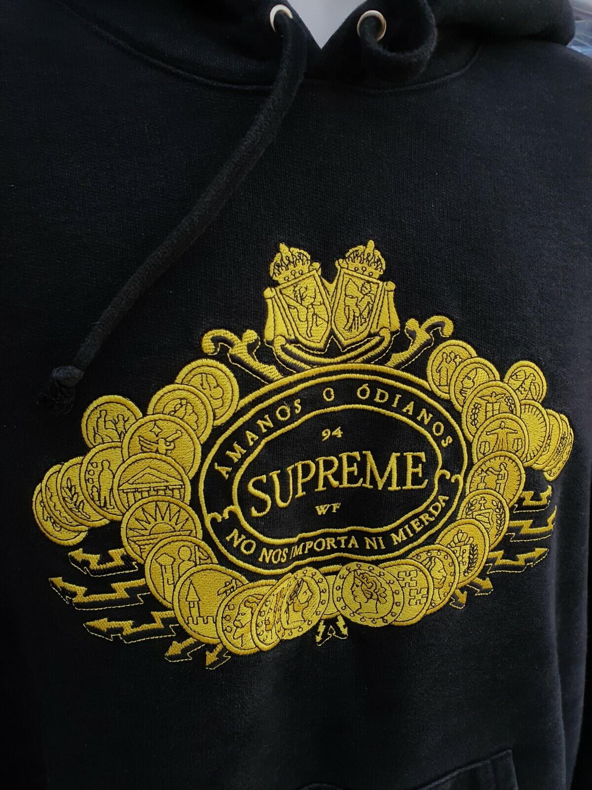 FW18 Supreme Love or Hate hooded sweatshirt black hoodie size M medium