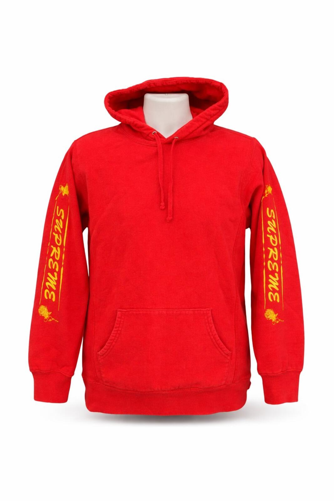 FW16 Supreme Rose Hooded Sweatshirt Red Size M
