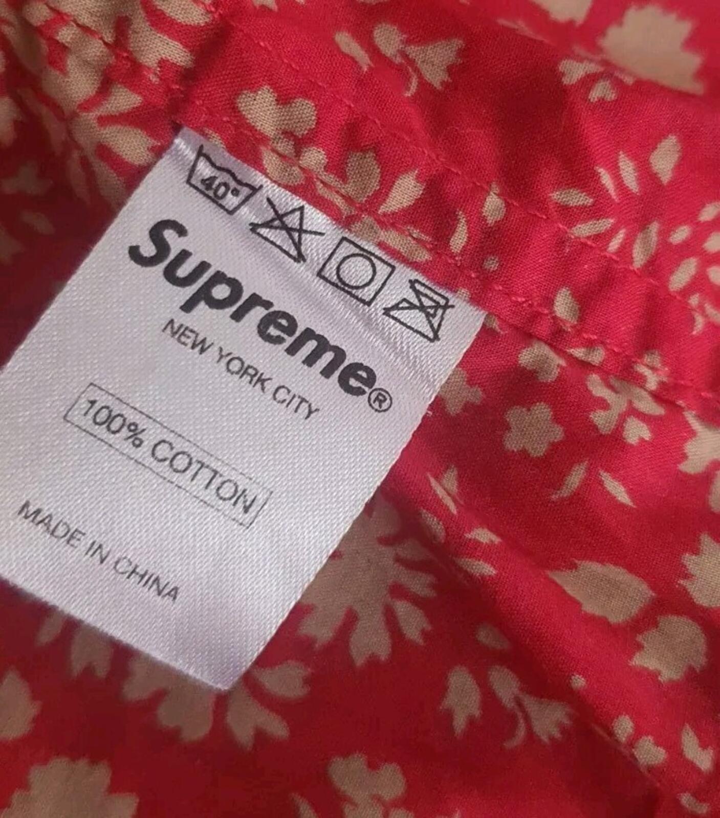 SS11 Supreme x Liberty Fabric Floral Red Shirt L Large Vintage 2011 Sehr Selten