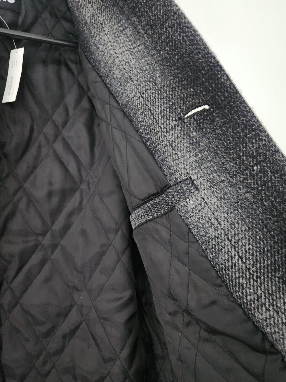 FW16 Supreme Shadow Plaid Woolrich Wool Overcoat Charcoal S Small Coat New