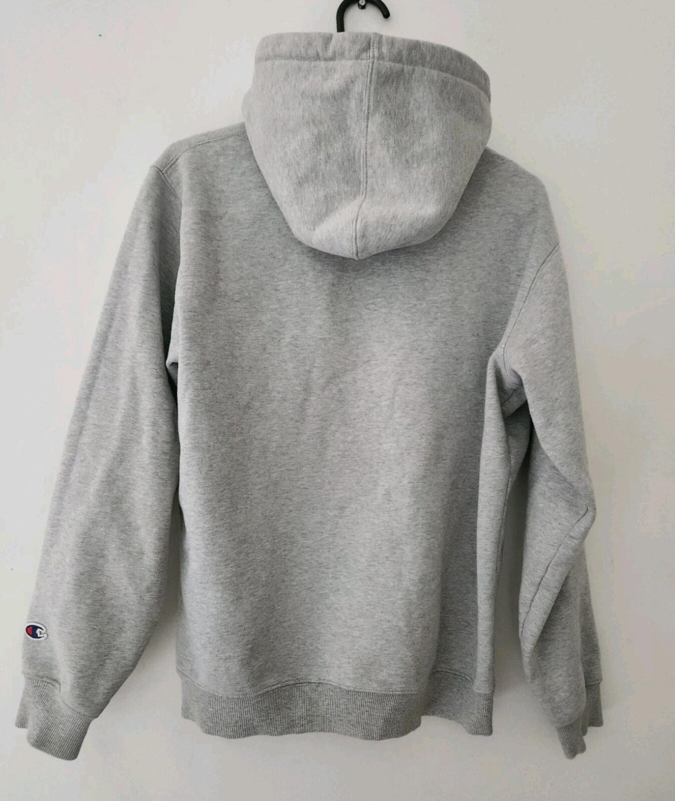 FW15 Supreme x Champion hooded sweatshirt size M Medium hoodie heather grey Rare