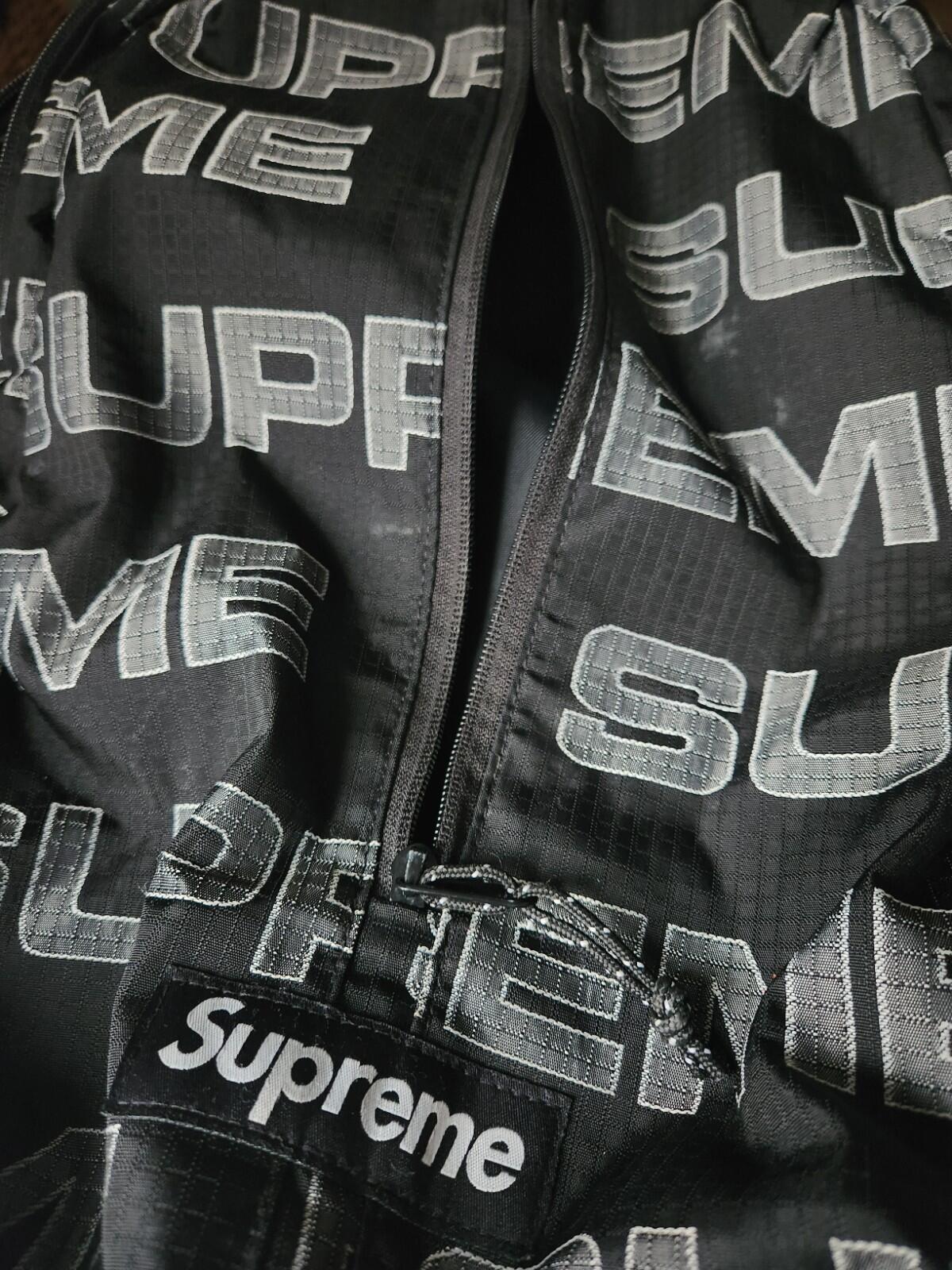 FW21 Supreme backpack Water Resistant  Rucksack Black Bag