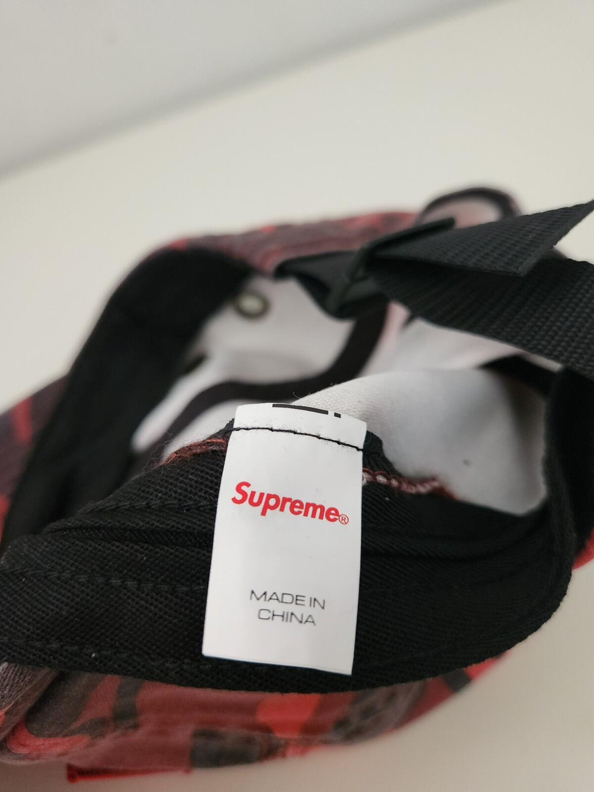 SS23 Supreme Military Camp Cap Hut Box Logo Rot Camo Camouflage