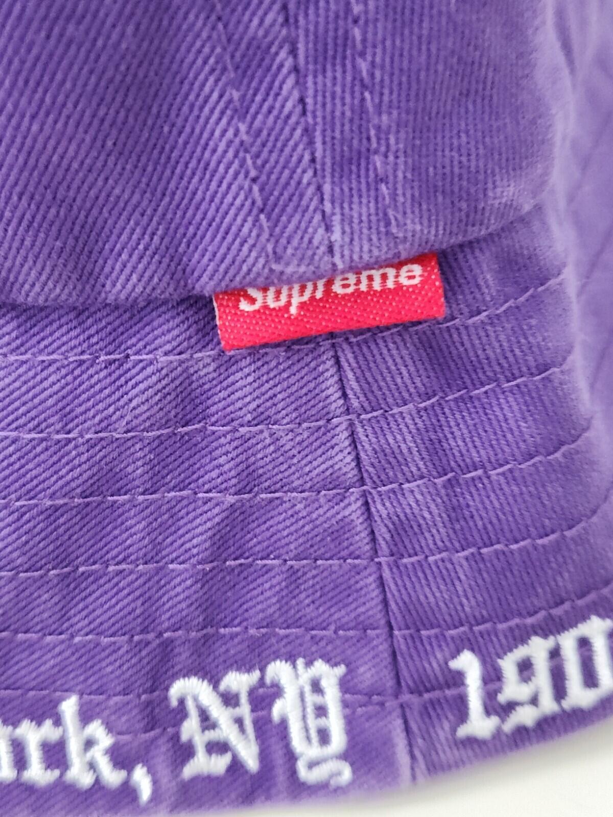 SS23 Supreme Embroidered Brim crusher Size S/M Purple bucket hat small / medium