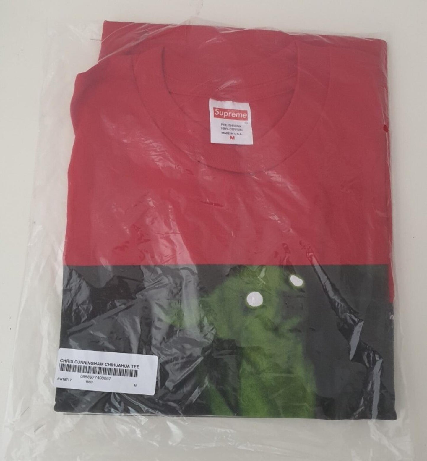 FW18 Supreme x Chris Cunningham Chihuahua Tee Red Size M