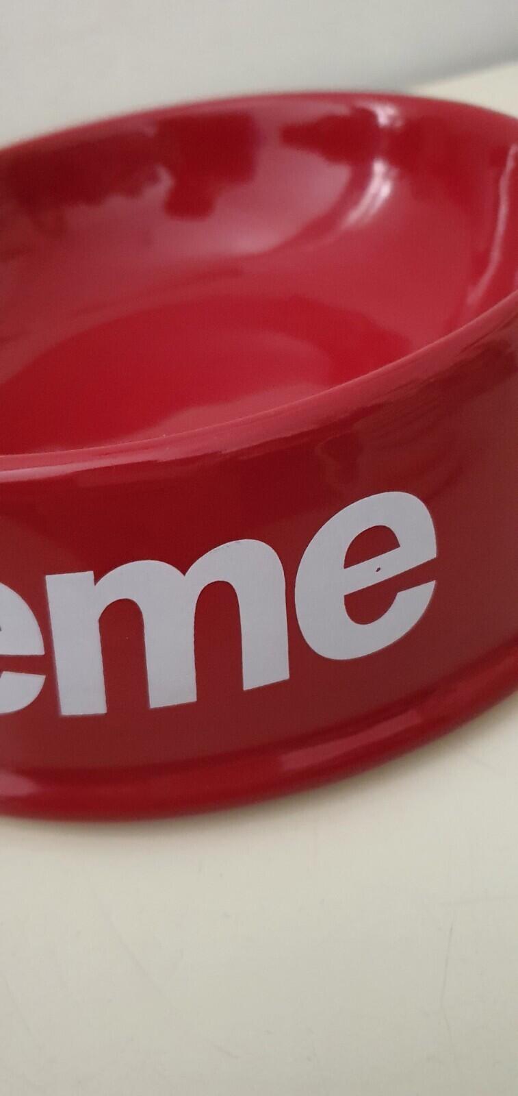 SS11 Supreme dog bowl red ceramic accessory vintage from 2011 big logo Very Rare