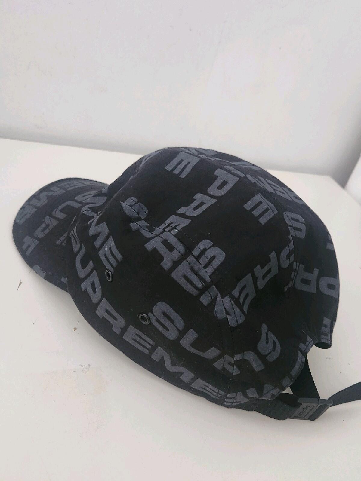 FW20 Supreme Reactive Print Camp Cap Schwarze Kappe Photosensitive Logos mit rotem Box-Logo