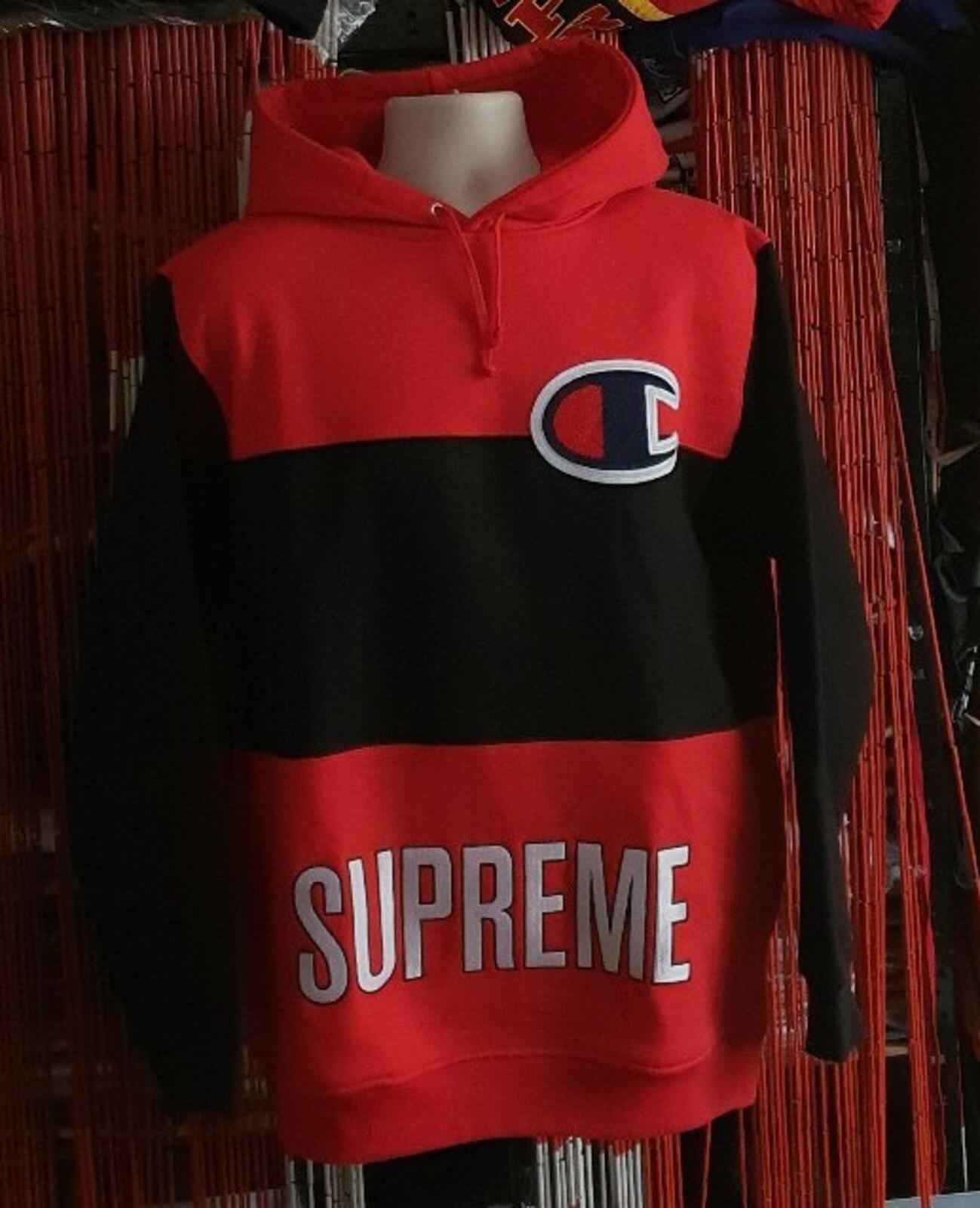 SS14 Supreme x Champion Hooded Sweatshirt Red Size L