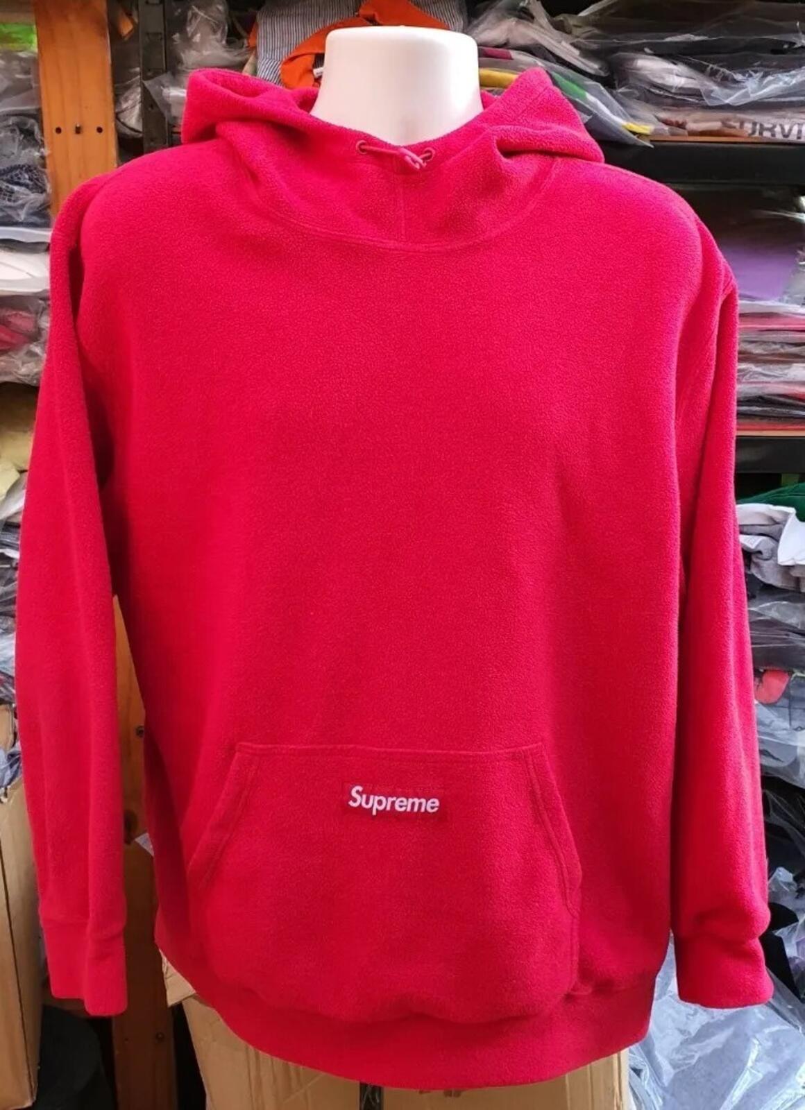 FW20 Supreme Polartec Hooded Sweatshirt Red Size XL