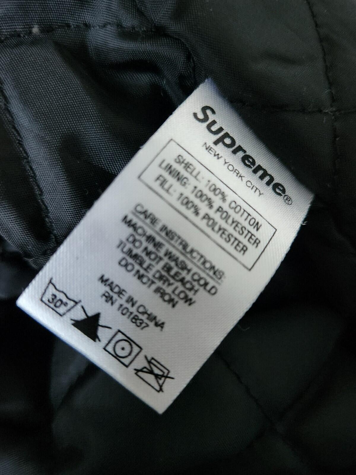 FW18 Supreme Quilted Faded Plaid Shirt Black Size L