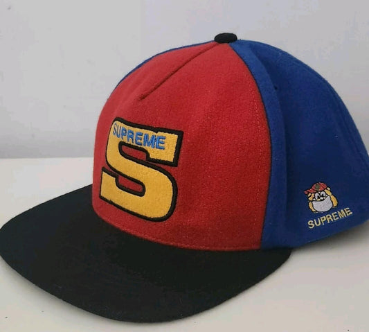 Gorra FW15 Supreme Milano Felt de 5 paneles, negra, azul, roja, de lana, rara, 2015, logo S