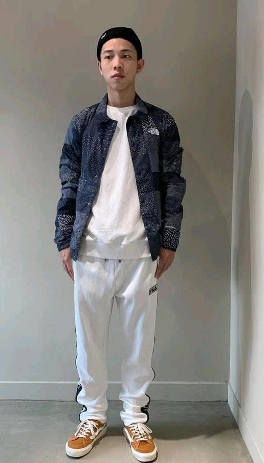 THE NORTH FACE Patchwork Coach Jacket Windwall Light Summer Navy S Small TNF