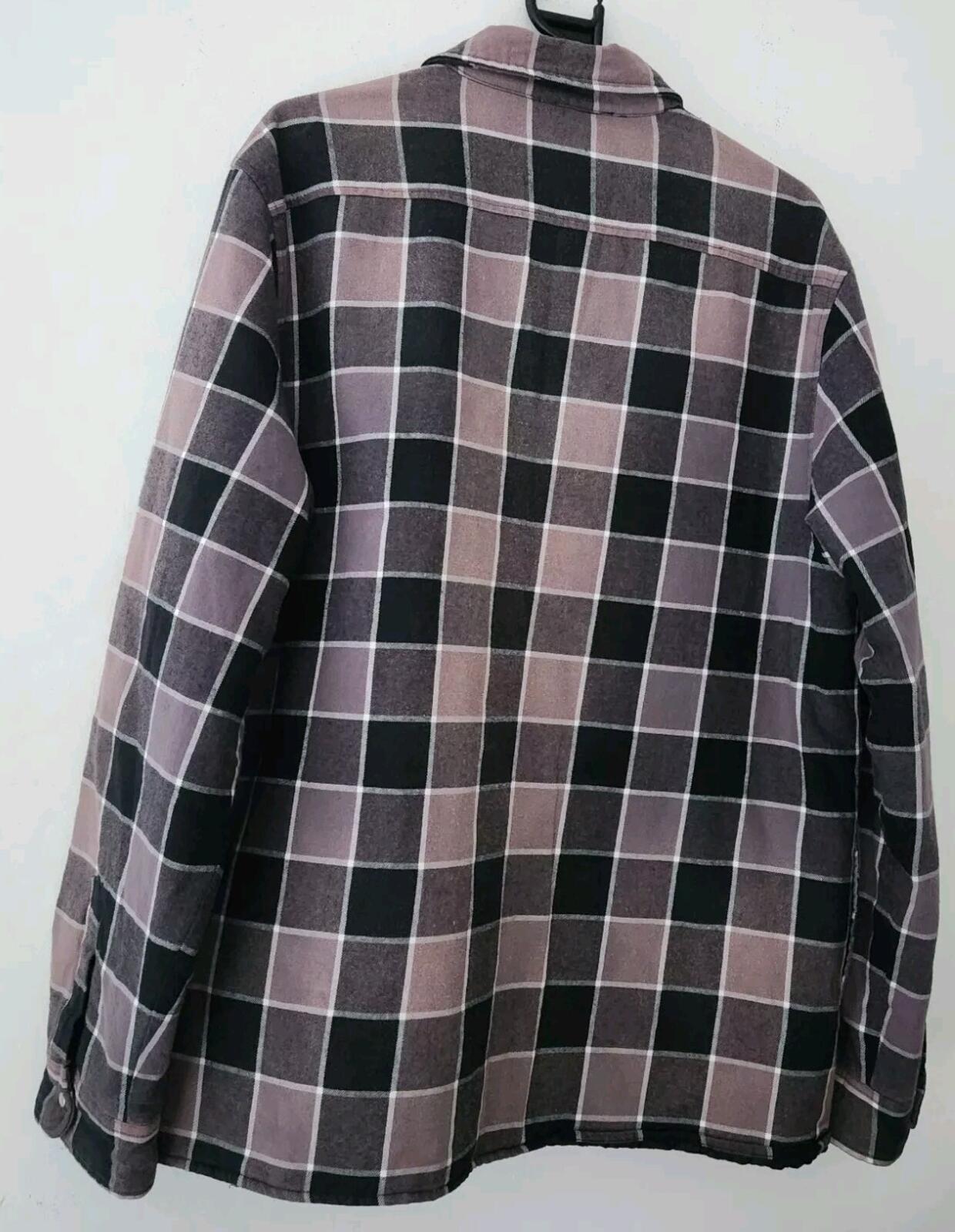 FW18 Supreme Quilted Faded Plaid Shirt Black Size L Large