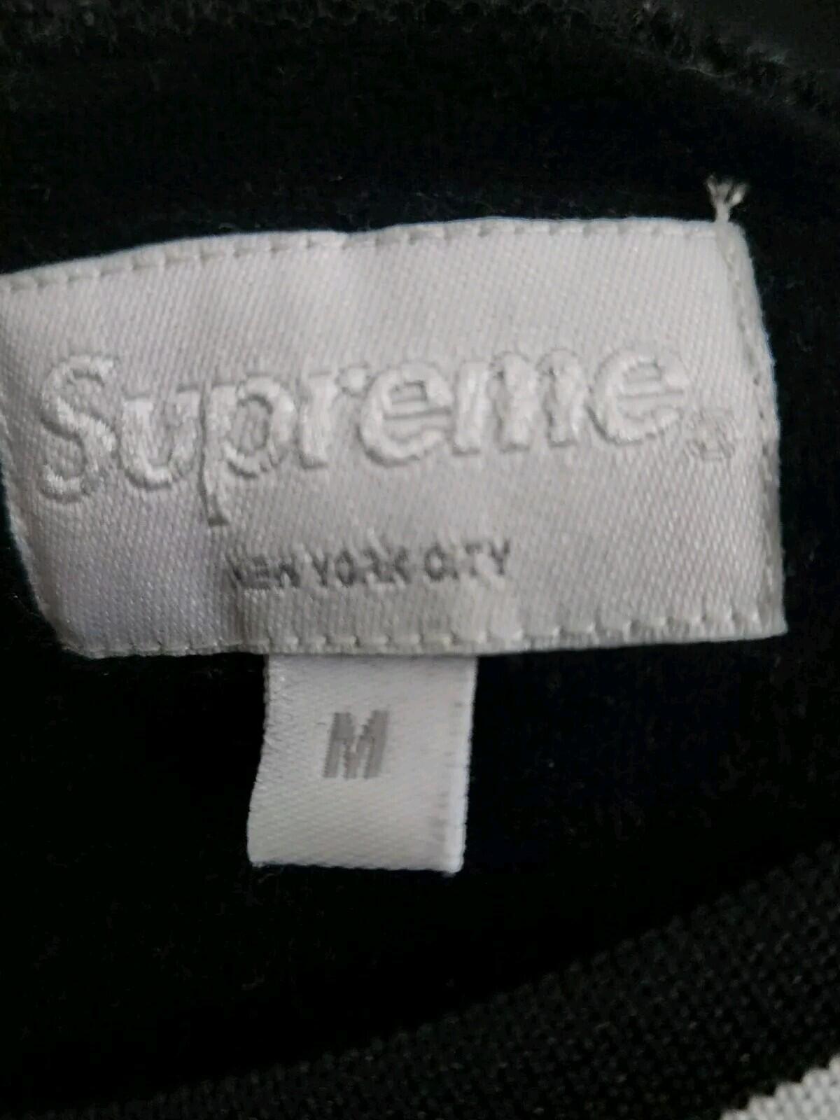FW16 Supreme Velour Baseball Top size M Medium Black Jersey Tee T-shirt