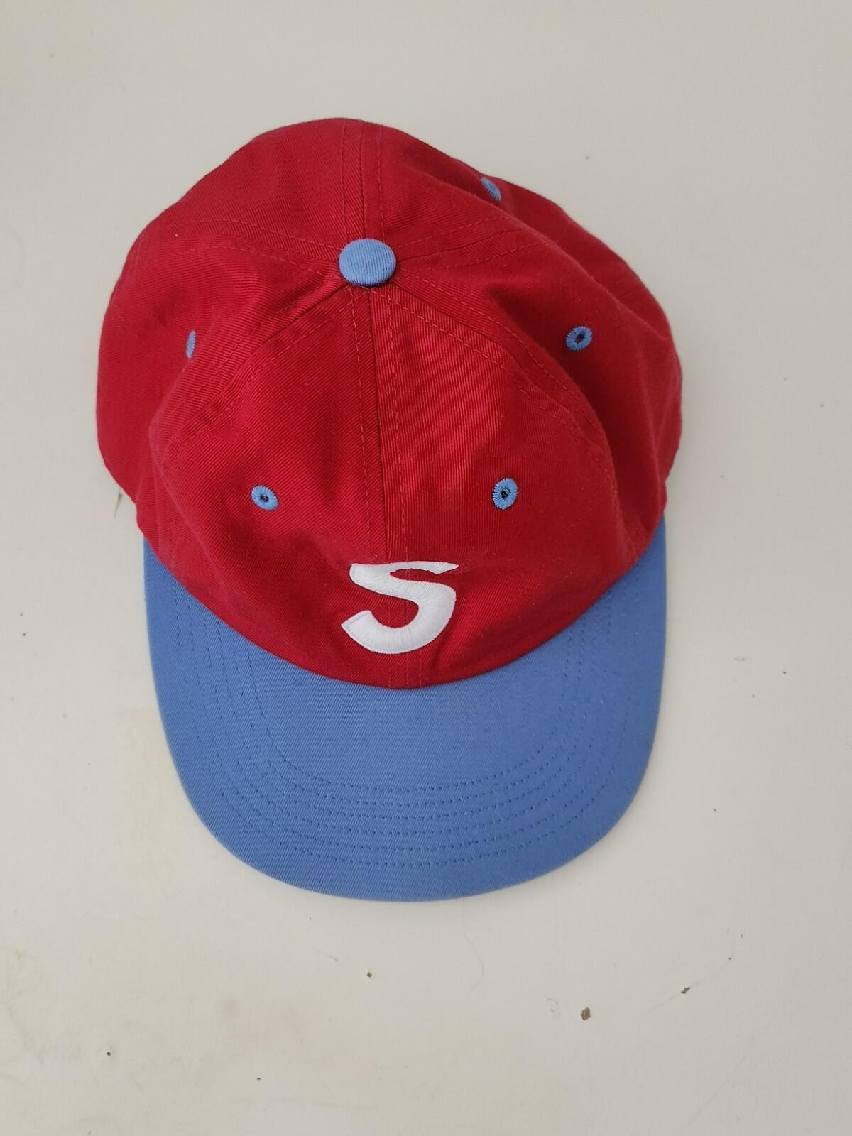 SS16 Supreme 2-Tone Washed S Logo 6-panel Cap Red