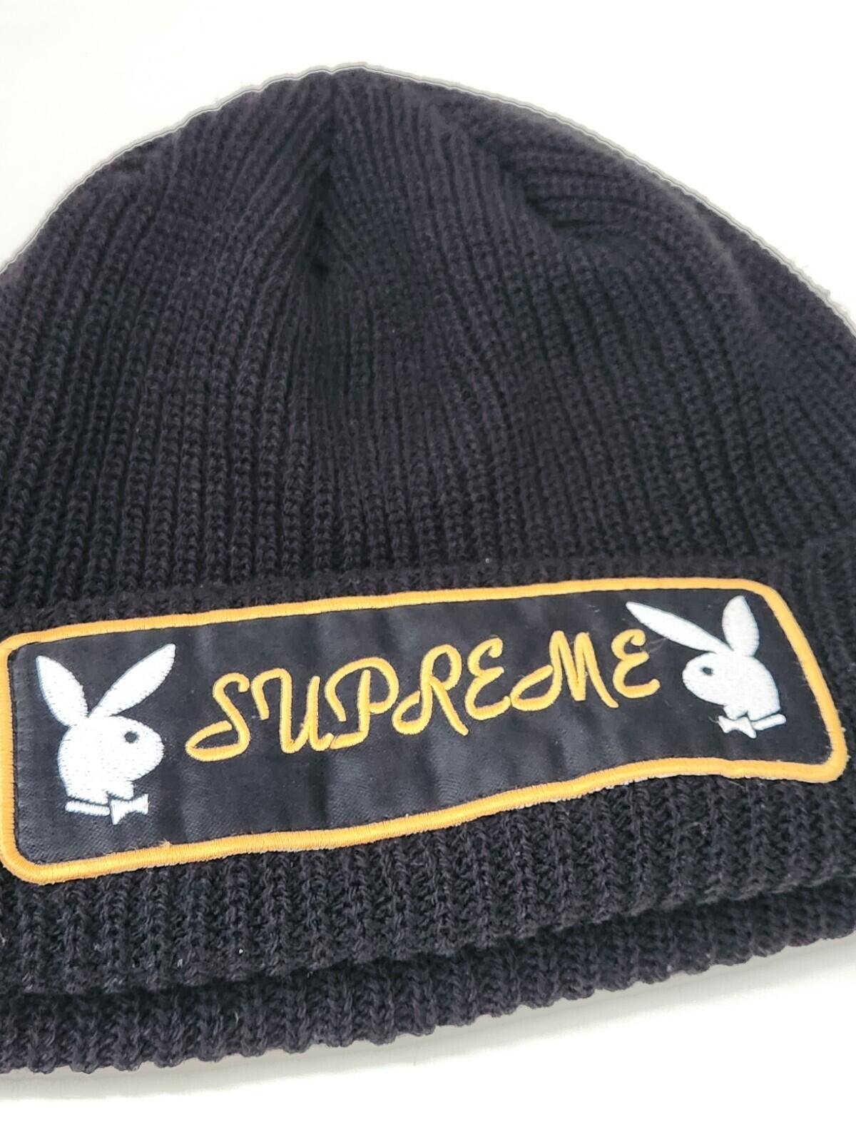 FW16 Supreme x Playboy Patch Beanie Black