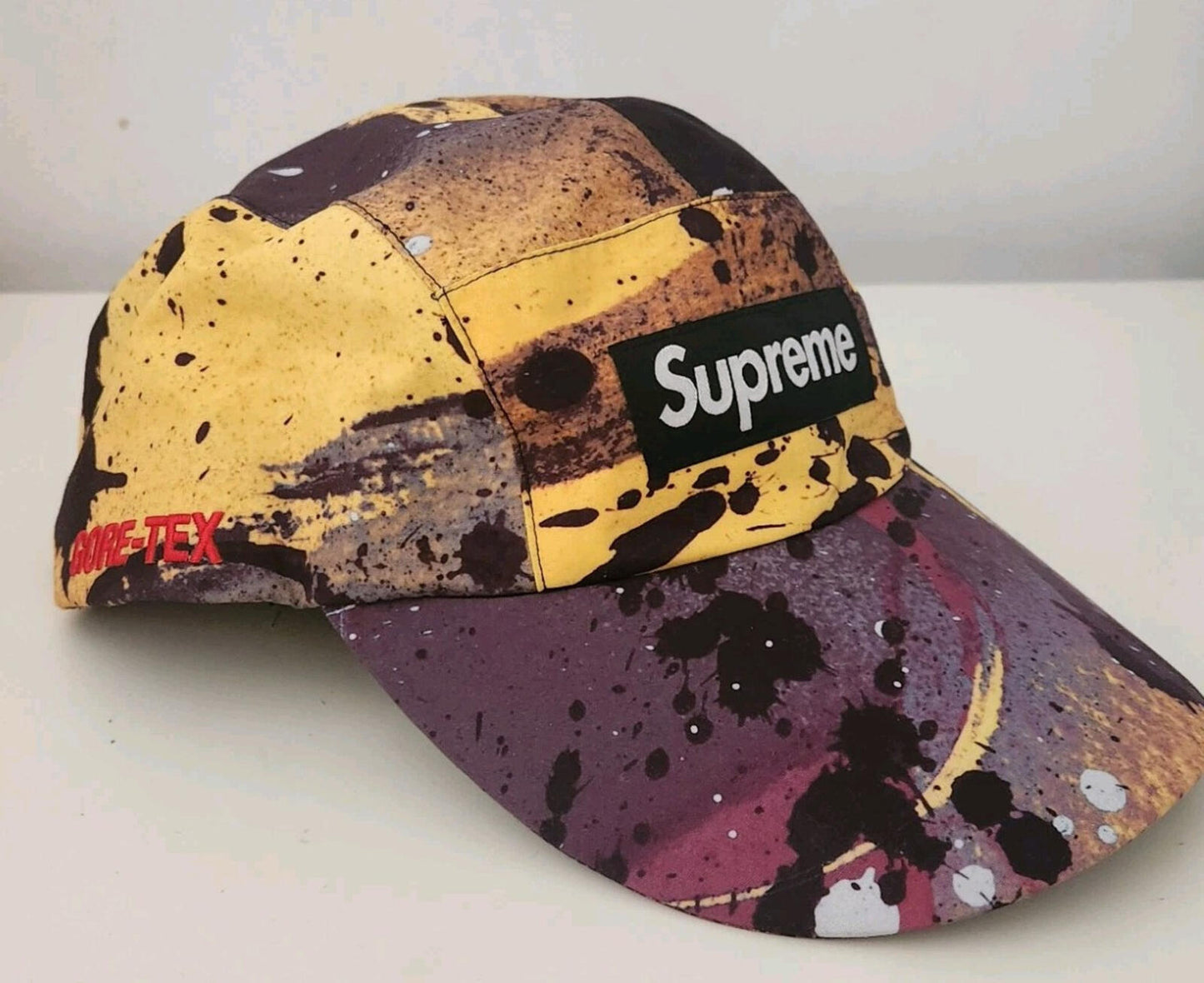 SS20 Supreme GORE-TEX Long Bill camp cap hat waterproof Rammellzee Yellow M/L