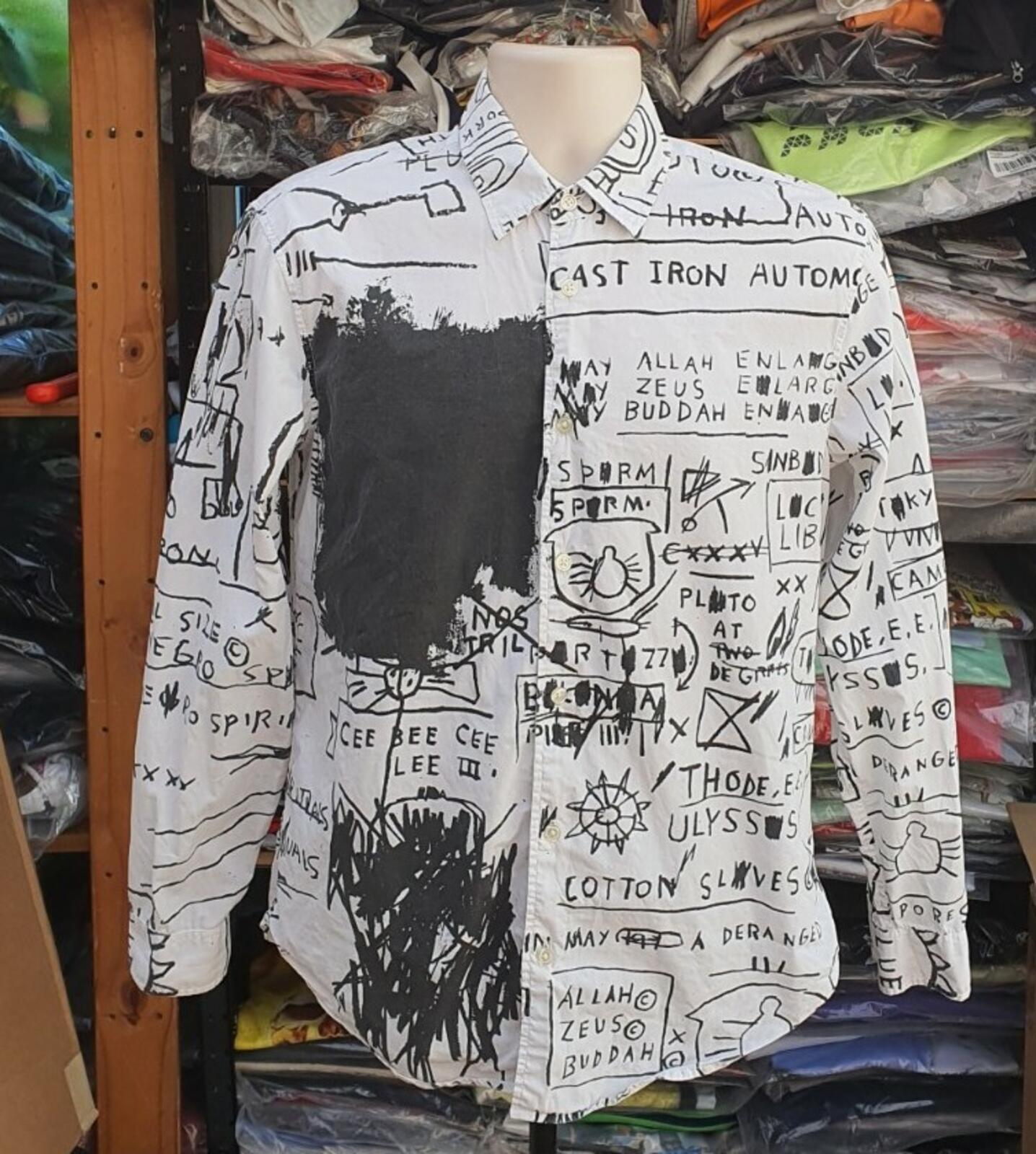 FW13 Supreme x Jean Michel Basquiat Hemd Weiß Größe S