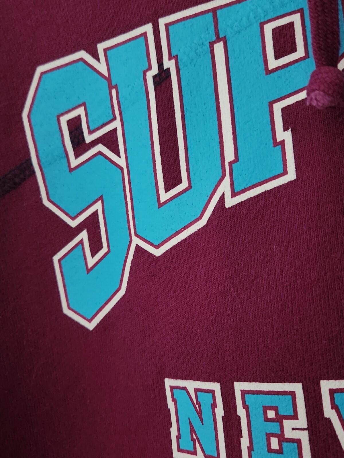 SS07 Supreme College Pullover hooded sweatshirt M Medium Violet hoodie vintage