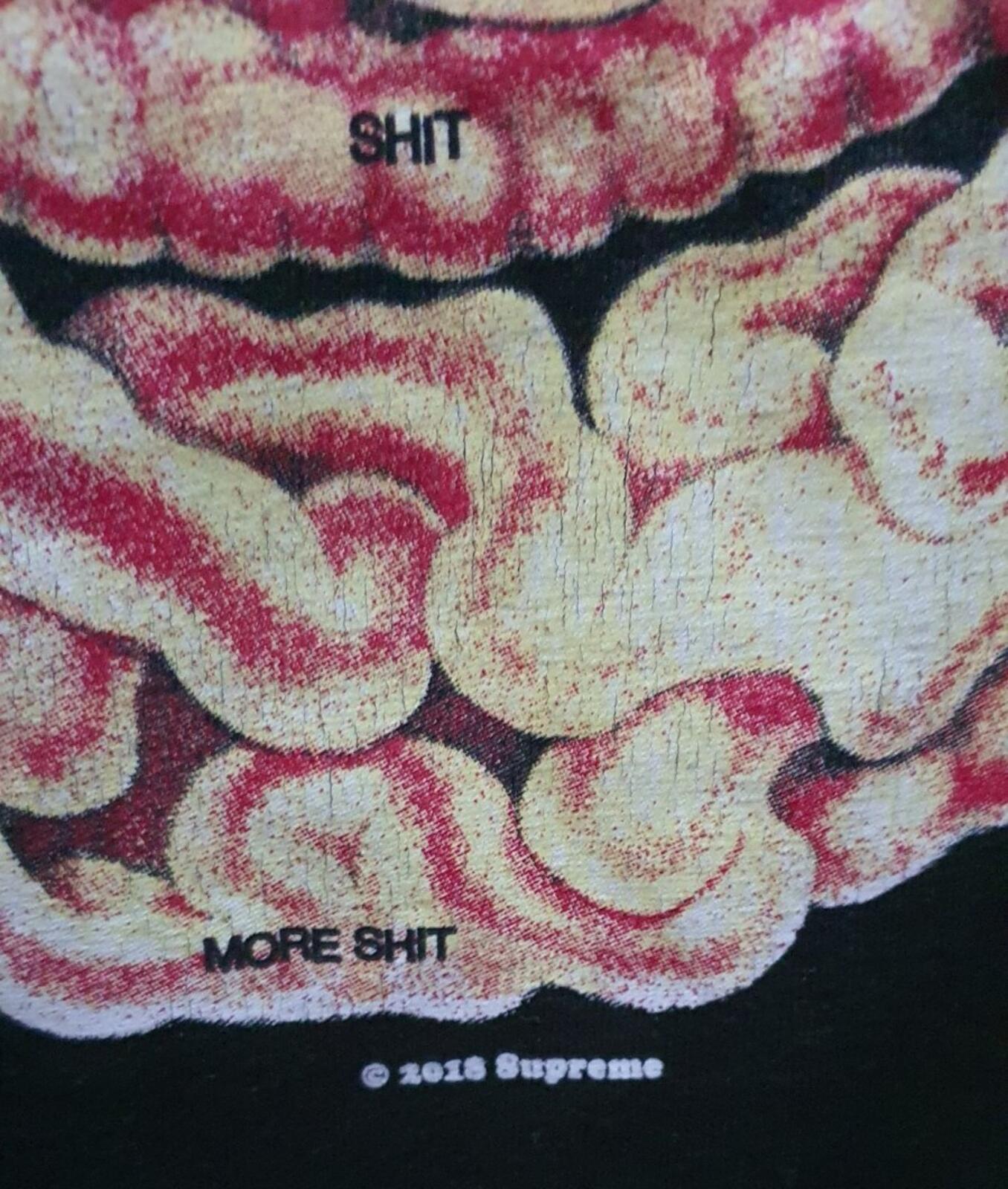 FW18 Supreme Guts black Tee t-shirt size L large anatomy organs