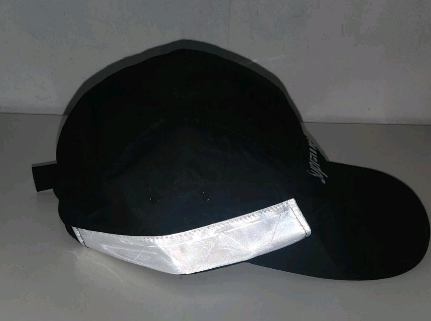 SS14 Supreme Reflective Stripe Camp Cap Black Hat Box logo Made In U.S.A