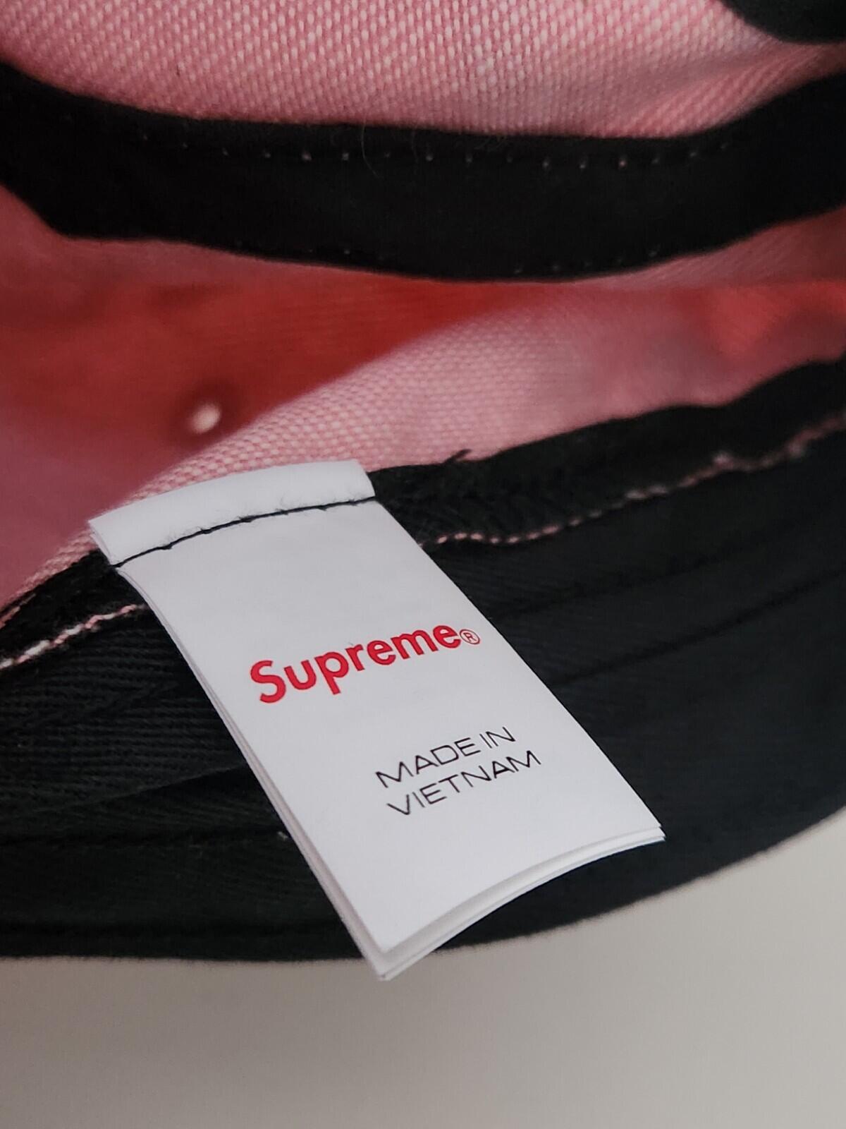 SS24 Supreme Lasered Denim Camp Cap Cotton Hat Pink